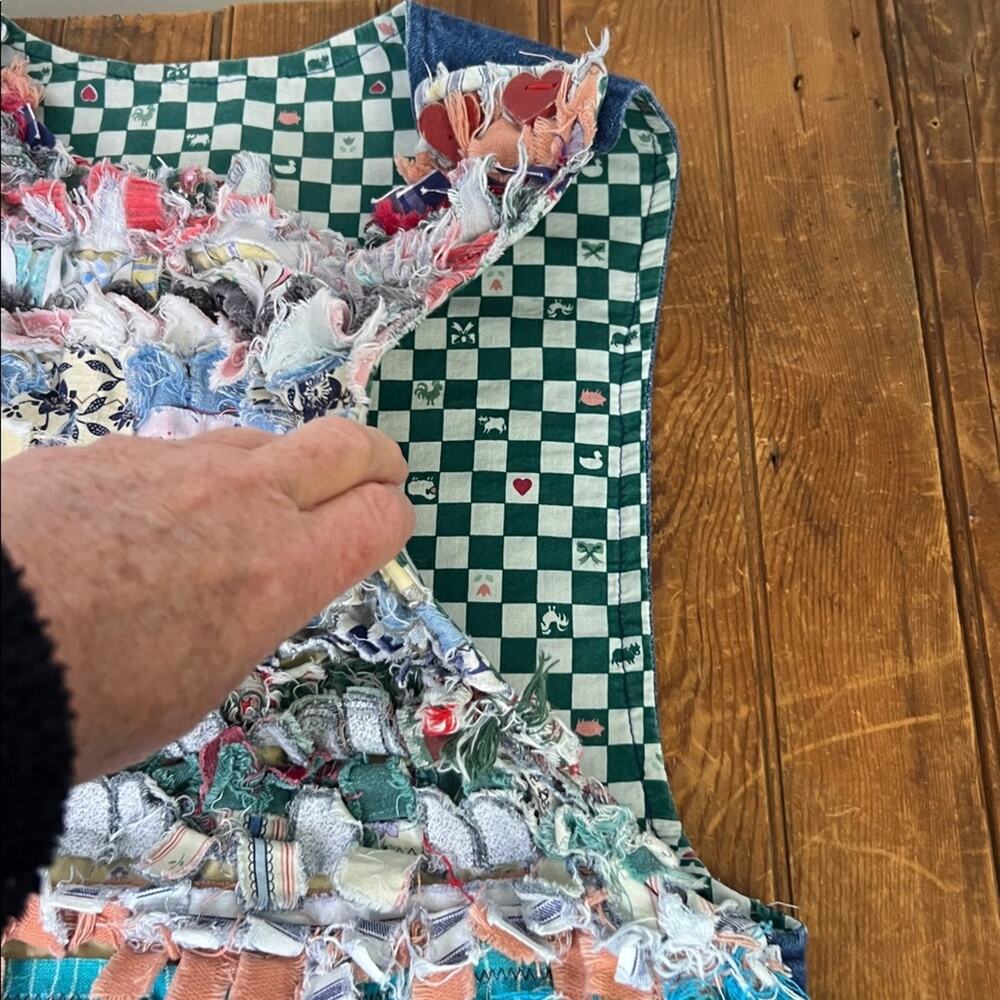 Colorful Patchwork Dress unique custom hand made denim rag maxi dress size small - Picture 6 of 8